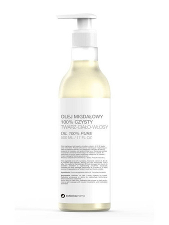 BOTANICAPHARMA - Olej migdałowy czysty do twarzy, ciała i włosów 500ml