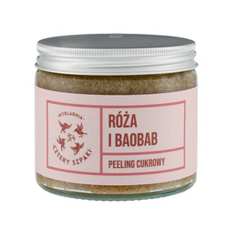 Mydlarnia Cztery Szpaki Peeling cukrowy do ciała Róża i Baobab 250ml