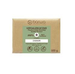 Hipoalergiczne tradycyjne polskie szare mydło z olejem z konopi 100g