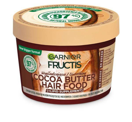 Fructis Cocoa Butter Hair Food wygładzająca maska do włosów puszących się i niesfornych 400ml