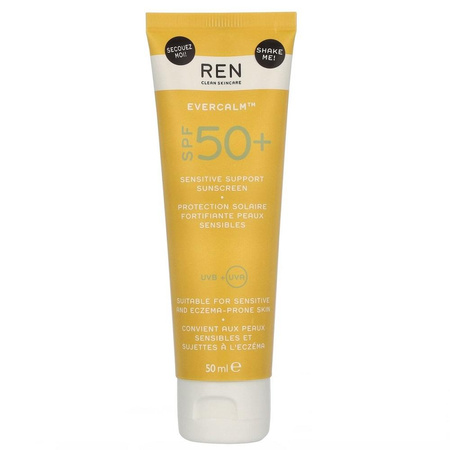 REN Evercalm Sensitive Support Sunscreen SPF50+ delikatny krem przeciwsłoneczny 50ml