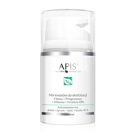 APIS - Exfoliation Acid mix kwasów do eksfoliacji Fitowy + Pirogronowy + Mlekowy + Ferulowy 40% 50ml