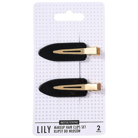 Sister Young Lily klipsy do włosów do makijażu Black 2szt