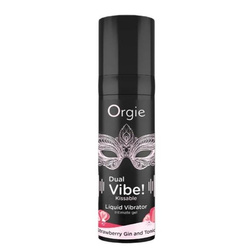 Dual Vibe! Kissable Liquid Vibrator wibrujący żel intymny Strawberry Gin and Tonic 15ml
