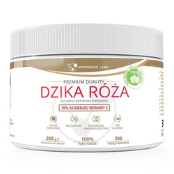 Progress Labs Dzika Róża 70% naturalnej witaminy C suplement diety w proszku 300g