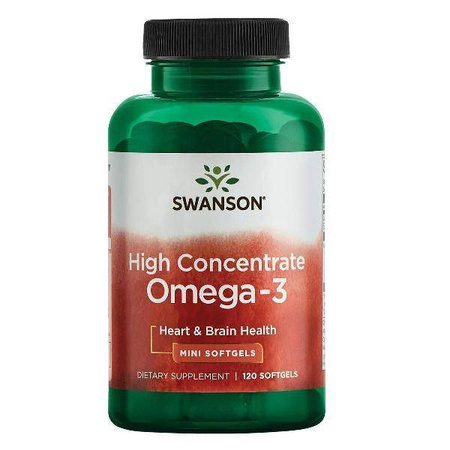 Swanson High Concentrate Omega 3 suplement diety 120 kapsułek
