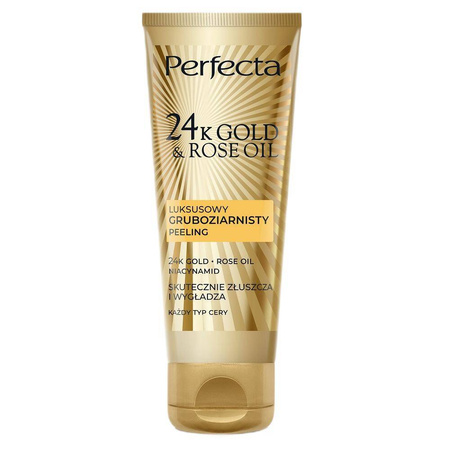 24K Gold &amp; Rose Oil luksusowy gruboziarnisty peeling do twarzy 75g