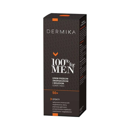 Dermika - 100% for Men Krem 50+ przeciw zmarszczkom i bruzdom na dzień i noc 50ml