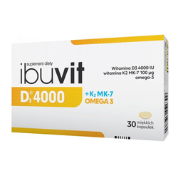 D3 4000 + K2 MK-7 + Omega suplement diety dla osób powyżej 75.roku życia 30 kapsułek