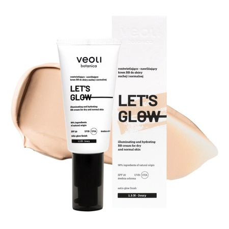 Veoli Botanica Let's Glow rozświetlająco-nawilżający krem BB do skóry suchej i normalnej 1.5 N Ivory 30ml