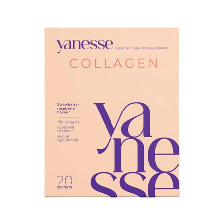 Yanesse Collagen suplement diety w proszku o smaku truskawkowo-malinowym 20 saszetek