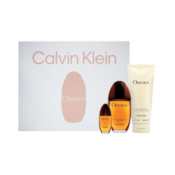 Calvin Klein Obsession zestaw woda perfumowana spray 100ml + balsam do ciała 200ml + miniatura wody perfumowanej spray 15ml