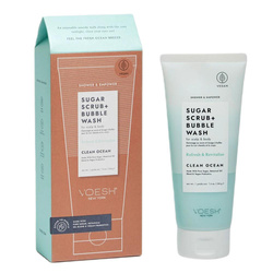 Sugar Scrub + Bubble Wash peeling i pianka do mycia skóry głowy i ciała Clean Ocean 210g