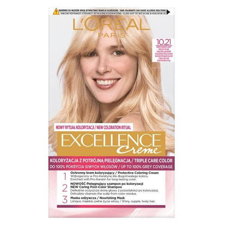 Excellence Creme farba do włosów 10.21 Bardzo Bardzo Jasny Perłowy Blond