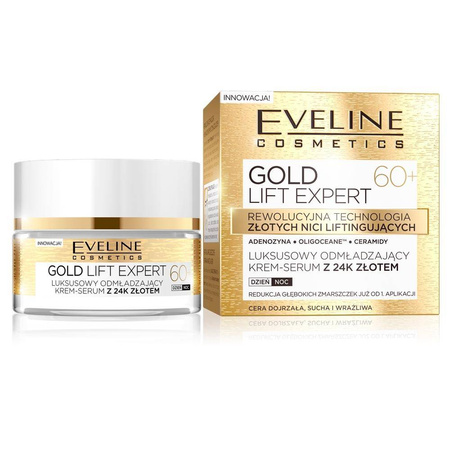 Gold Lift Expert 60+ luksusowy odmładzający krem-serum z 24k złotem dzień/noc 50ml