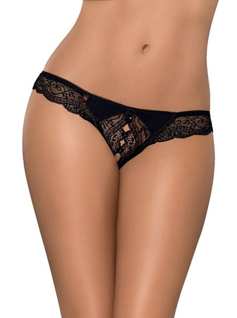 Miamor Crotchless Thong stringi otwarte Black S/M
