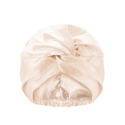 Dwuwarstwowy satynowy czepek do spania Champagne
