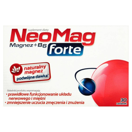 Forte suplement diety wspomagający prawidłowe funkcjonowanie układu nerwowego i mięśni 30 tabletek