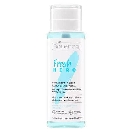 Fresh Hero nawilżająco-kojąca woda micelarna do oczyszczania i demakijażu twarzy i oczu 400ml