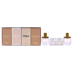 Chloe Les Parfums zestaw Nomade woda toaletowa 5ml + Rose Tangerine woda toaletowa 5ml+ Chloe woda perfumowana 5ml+ Nomade woda perfumowana 5ml