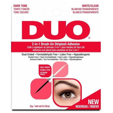 Duo 2-in-1 Brush-On Striplash Adhesive klej do rzęs Dark and Clear 5g
