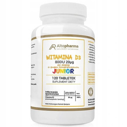AltoPharma Witamina D3 Junior 800IU suplement diety 120 tabletek