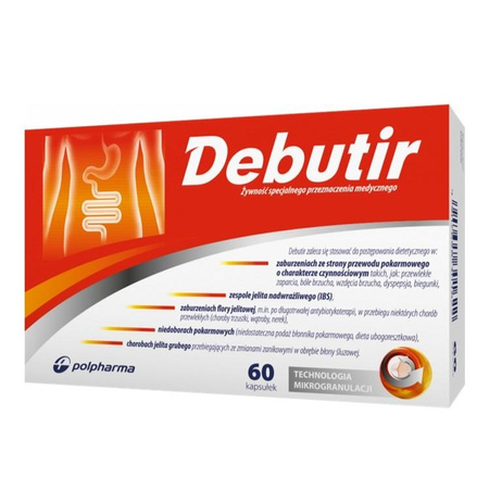 Żywność specjalnego przeznaczenia medycznego z kwasem masłowym poprawiającym funkcjonowanie jelit 60 kapsułek