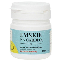 Emskie na gardło o smaku cytrynowym 30 pastylek