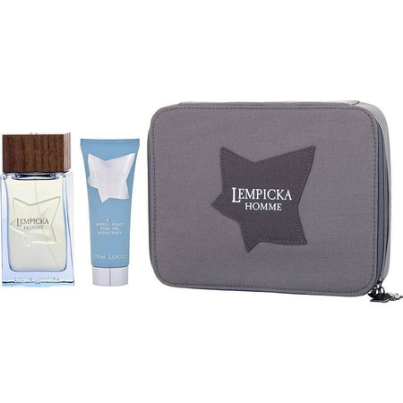 Lolita Lempicka Homme zestaw woda toaletowa spray 100ml + żel po goleniu 75ml + kosmetyczka