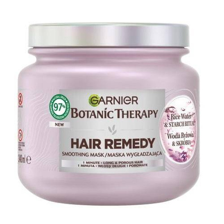 Botanic Therapy maska wygładzająca do włosów długich i porowatych Woda Ryżowa i Skrobia 340ml