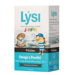 Lysi Junior Omega 3 Perełki suplement diety o smaku gumy balonowej 60 kapsułek