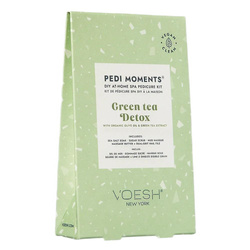 Pedi Moments Green Tea Detox zestaw do pedicure sól morska do namaczania + peeling cukrowy + maska błotna + masło do masażu + pilnik do paznokci