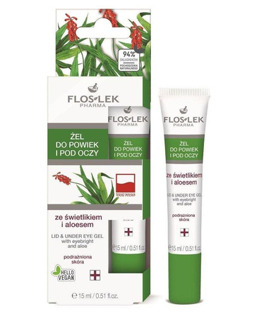Żel do powiek i pod oczy ze świetlikiem i aloesem 15ml