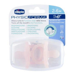 PhysioForma Soft smoczek silikonowy uspokajający 2-6m Różowy 2szt.