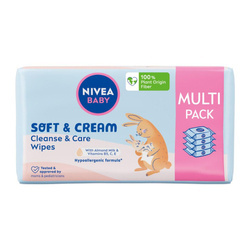 Baby Soft &amp; Cream chusteczki biodegradowalne 4x57szt