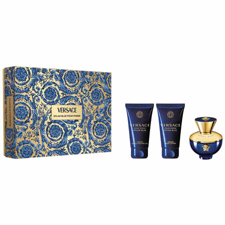 Versace Pour Femme Dylan Blue zestaw woda perfumowana spray 50ml + balsam do ciała 50ml + żel pod prysznic 50ml