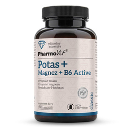 Pharmovit Potas + Magnez + B6 Active suplement diety 120 kapsułek