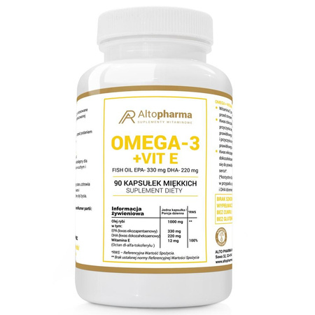AltoPharma Omega 3 + Witamina E 1000mg suplement diety 90 kapsułek
