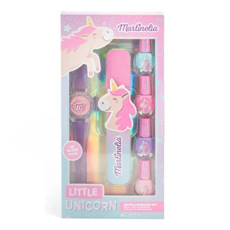 Little Unicorn Watch &amp; Manicure Set zestaw uroczy zegarek z błyszczykiem + lakier do paznokci 4szt + pilnik