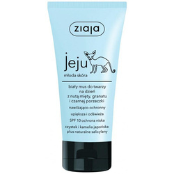 Ziaja Jeju biały mus do twarzy na dzień SPF10 z nutą mięty granatu i czarnej porzeczki 50ml