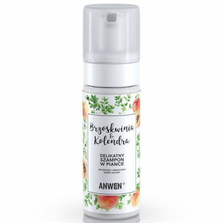Anwen Szampon w piance do suchej i wrażliwej skóry głowy Brzoskwinia & Kolendra 170ml