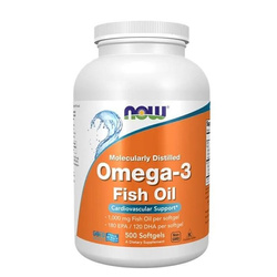 Now Foods Omega-3 Fish Oil olej rybi omega-3 500 kapsułek