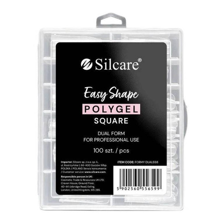 Easy Shape Polygel formy do akrylożelu Clear Dual Square 100szt.