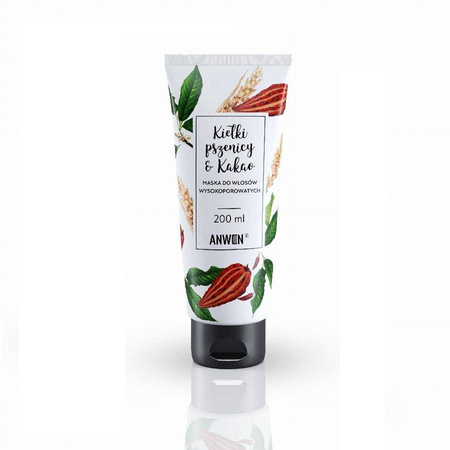 Anwen - Maska do włosów wysokoporowatych Kiełki Pszenicy i Kakao 200ml