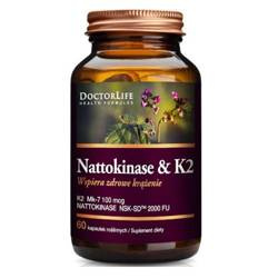 Doctor Life Nattokinase & K2 Mk-7 100mcg wspiera zdrowe krążenie suplement diety 60 kapsułek