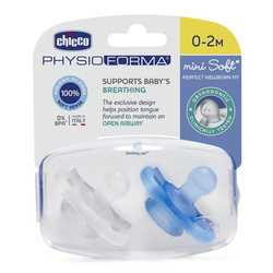 PhysioForma smoczek silikonowy uspokajający Mini Soft 0-2m Boy 2szt