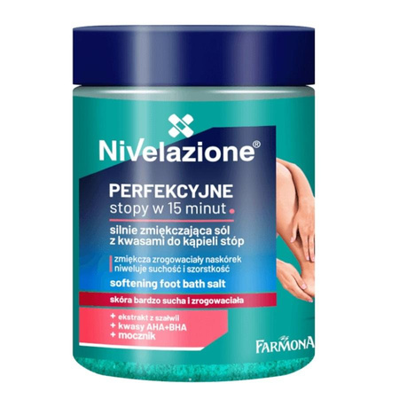 Nivelazione silnie zmiękczająca sól z kwasami do kąpieli stóp 350g