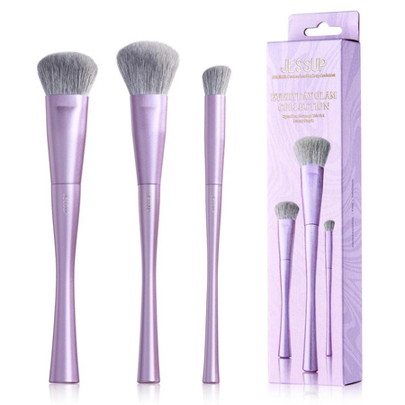 JESSUP Luxury Purple Face Coverage Trio Makeup Brush zestaw pędzli do makijażu T513 3szt.