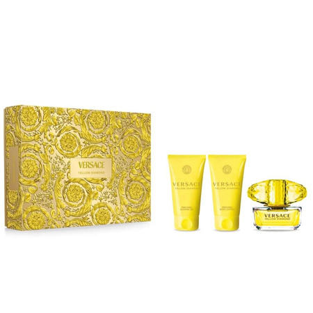 Versace Yellow Diamond zestaw woda toaletowa spray 50ml + żel pod prysznic 50ml + balsam do ciała 50ml