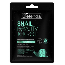 Snail Beauty Secrets balansująco-regenerująca czarna maska w płacie